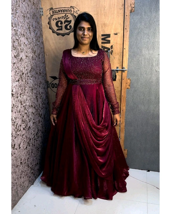 Minmini drape Gown - 2XL, Wine