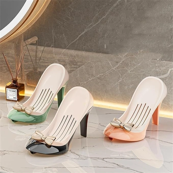 Heel Shape Soap Holder | Shoe Shape Soap Tray | Sponge Holder | Self Draining Soap Dish | For Countertop/Bathtub/Shower/Bathroom/Kitchen |