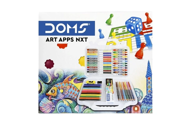 DOMS Art App NXT Kit โ Complete Creative Art Set with Crayons, Pencils, Oil Pastels & Drawing Book for Kids & Artists