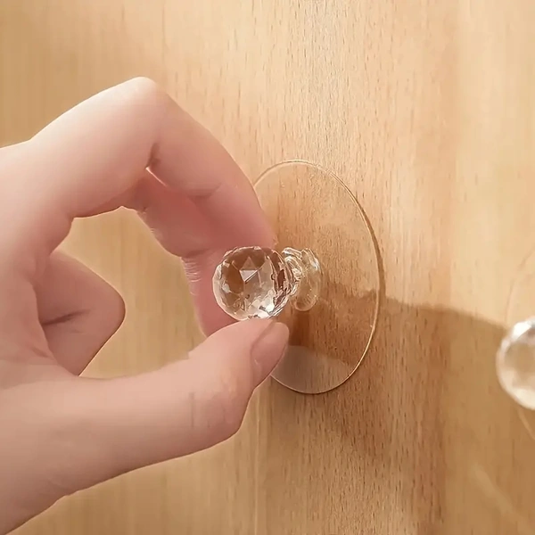 SKVWORLD Crystal Door Hook Sticker β Stylish & Strong Adhesive Wall Hook for Home & Office (Pack Of 5)