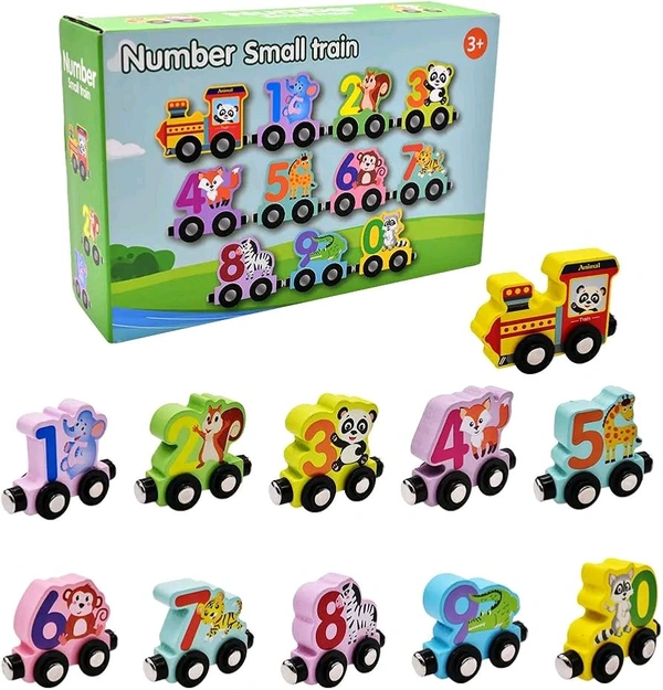 Magnetic Wooden Train Set β Colorful Number & Animal Learning Toy for Kids & Toddlers