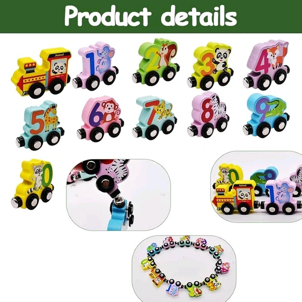 Magnetic Wooden Train Set β Colorful Number & Animal Learning Toy for Kids & Toddlers