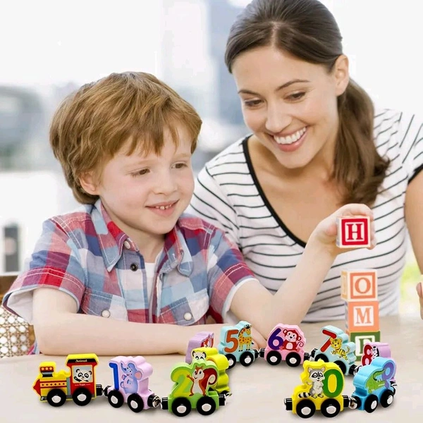 Magnetic Wooden Train Set β Colorful Number & Animal Learning Toy for Kids & Toddlers