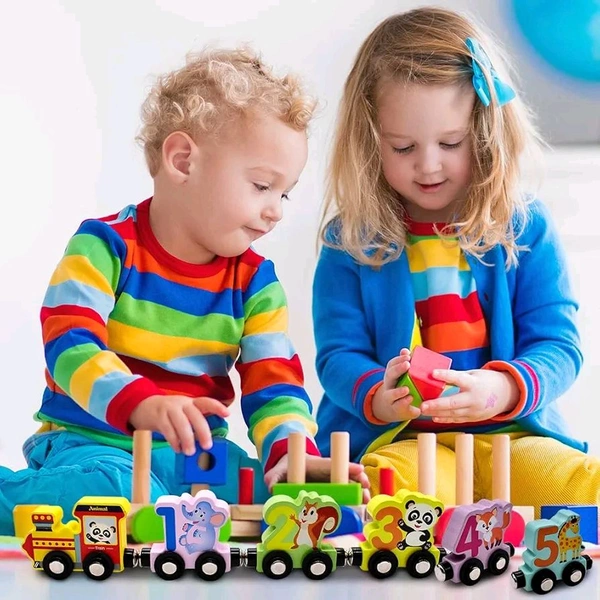 Magnetic Wooden Train Set β Colorful Number & Animal Learning Toy for Kids & Toddlers