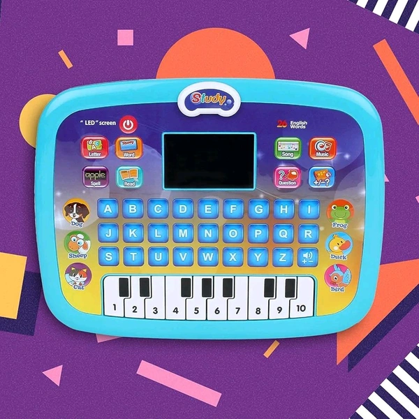 Kids Educational Computer Piano Display Led Screen, with Music and Buttons, Educational Laptop Learner with Screen for Kids Baby's Boys and Girls Players (Education Computer)