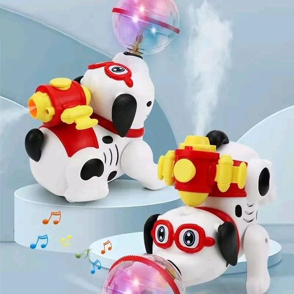 Rotating Crawling Spray Dog Car Vehicle Toy for Kids|Boys|Girls with 360° Rotation, Light & Music (Color-as per Availability), +3yrs.