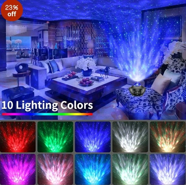Drumstone Galaxy Star Projector with Music & Remote | 21 Color Modes | Ocean Wave Night Light for Bedroom, Party & Gifts - Free