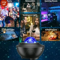 Drumstone Galaxy Star Projector with Music & Remote | 21 Color Modes | Ocean Wave Night Light for Bedroom, Party & Gifts - Free