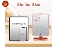 Rose Gold LED Vanity Mirror with 16 Lights & Magnifying Spot Mirror – Touch Sensor, 90° Rotation - Cotton Candy, Free