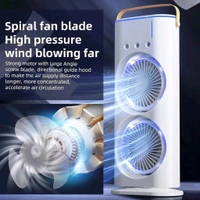 Flashkart 🌀 Multi-Color Dual Fan LED Air Cooler (Portable & Stylish) 🌀 - White, Free