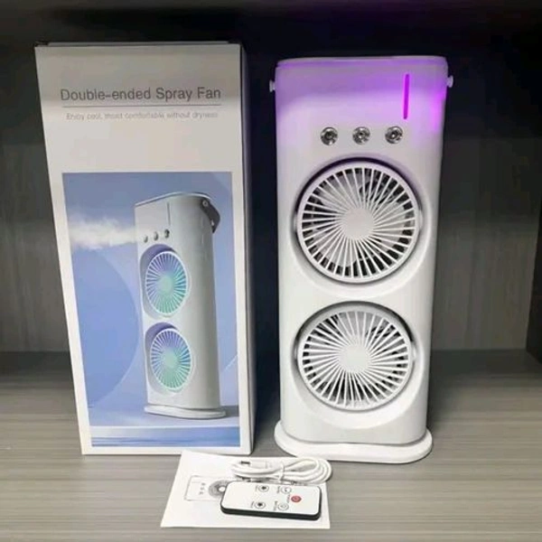 Flashkart 🌀 Multi-Color Dual Fan LED Air Cooler (Portable & Stylish) 🌀 - Black, Free