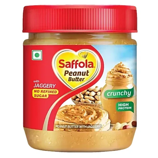 Saffola Peanut Butter - With Jaggery, Crunchy, 350 g Jar