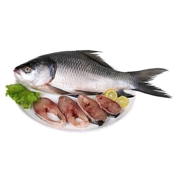 Local Katla Fish Cut Pieces (With Head & Tail) - (700-800)gm