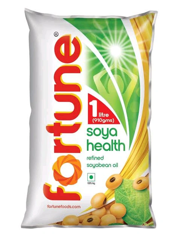 Fortune Soya Health Refined Soyabean Oil - 1l Pouch