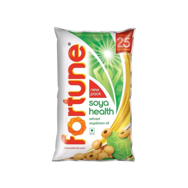 Fortune Soya Health Refined Soyabean Oil 1L Pouch