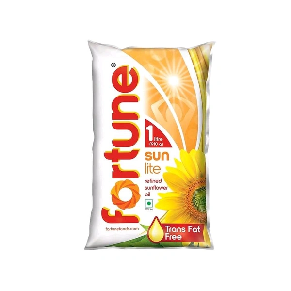 Fortune Sunlite Refined Sunflower Oil - 1l Pouch