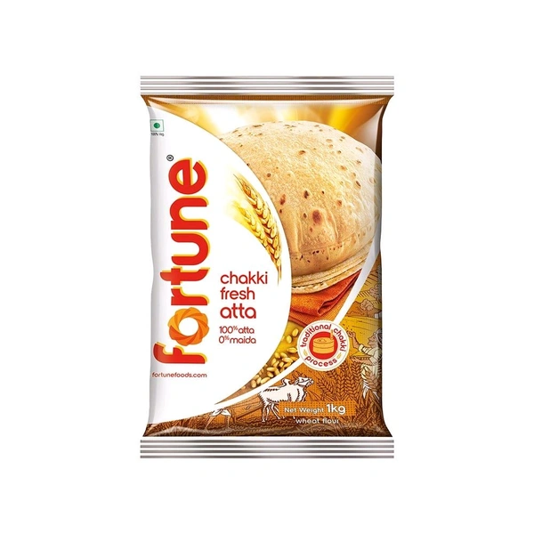 Fortune Chakki Fresh Atta  - 1kg Pack
