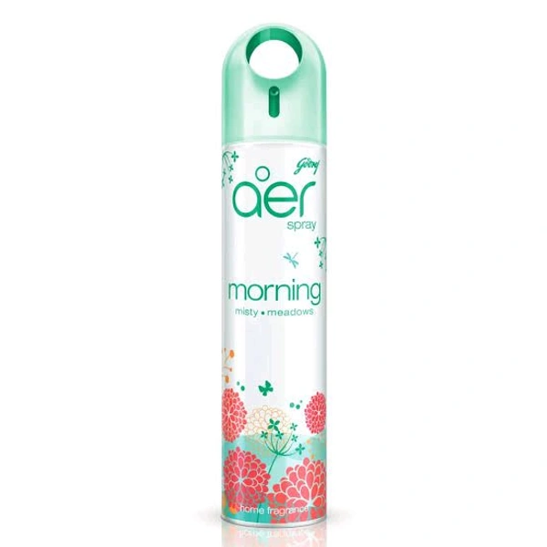Godrej AER Spray | Room Freshener for Home & Office - Morning Misty Meadows (220 ml) | Long-Lasting Fragrance
