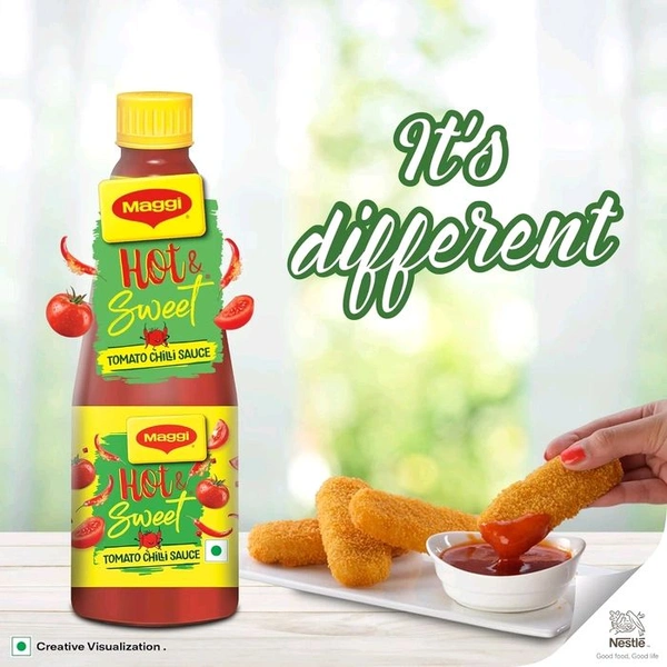 MAGGI Hot & Sweet Tomato Chilli Sauce, Perfect Blend of Tomatoes & Chillies, 500gm Bottle