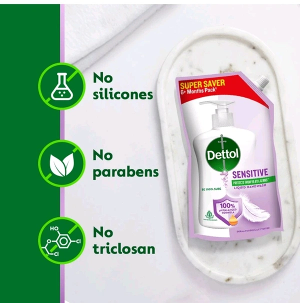 Dettol Sensitive Liquid Refill Hand Wash Pouch 675ml 