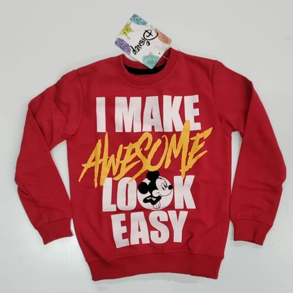 Disney Micky Mouse Sweat Shirt - Red, 2-3 yrs