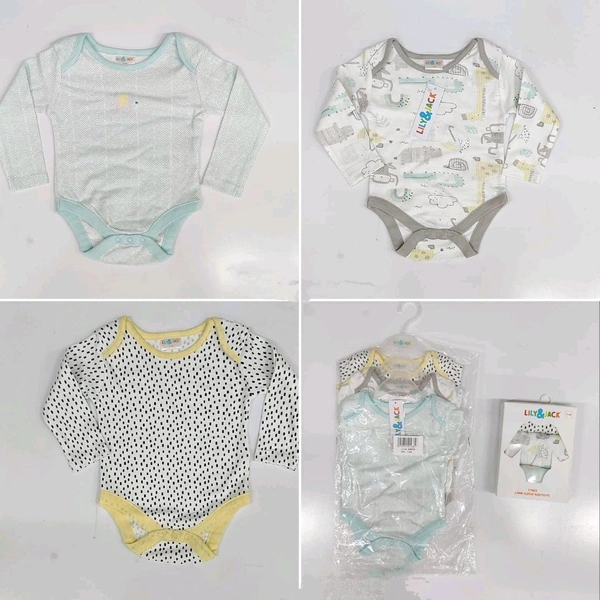 Lily And Jack Baby Romper (Pack Of 3) - 0-3 Months