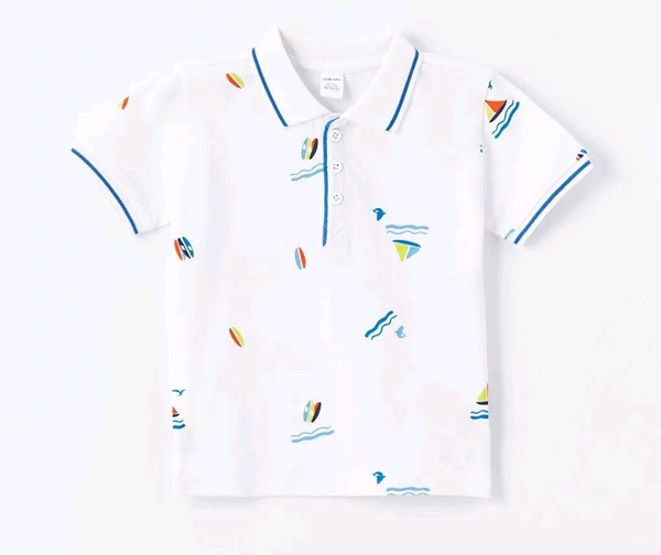 Polo Neck Printed Boys T-shirt And Shorts Set - 12-18 months