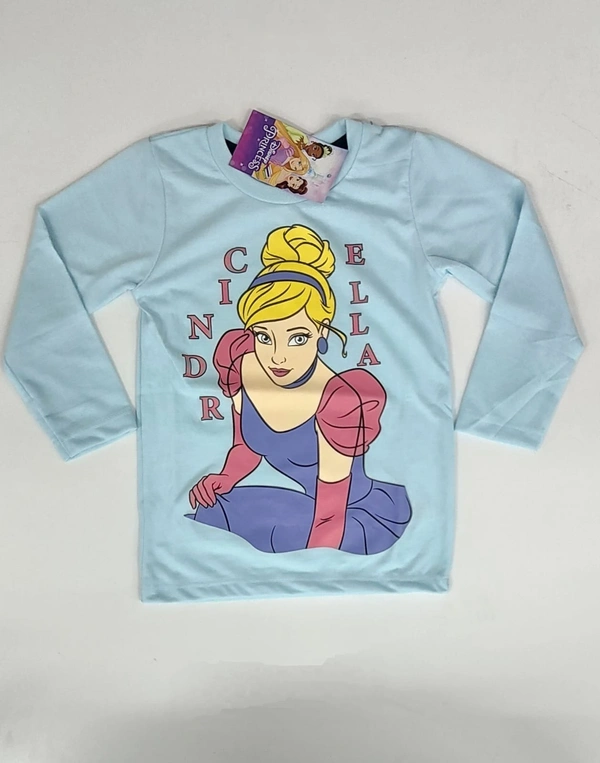 Cindrella Round Neck Full Sleeves Tshirt - 3-4 yrs