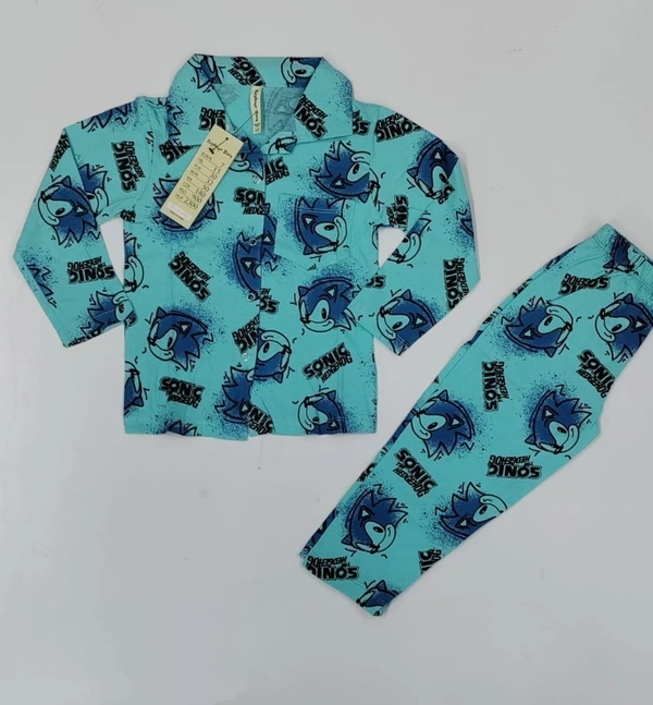 Kid's Full Sleeves Night Wear Set - 10-11 yrs