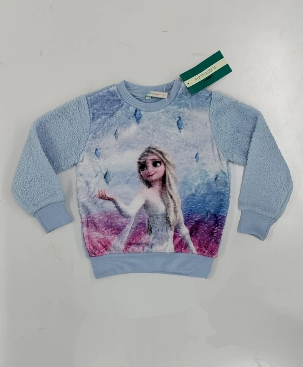 Girl's Faux Fur Sweatshirt - 4-5 yrs