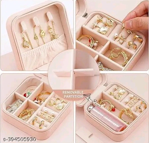 Min Jewellery Box |For Travelling| Portable Leather Finish 