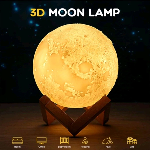 3D Moon Lamps With Attractive Colours - White