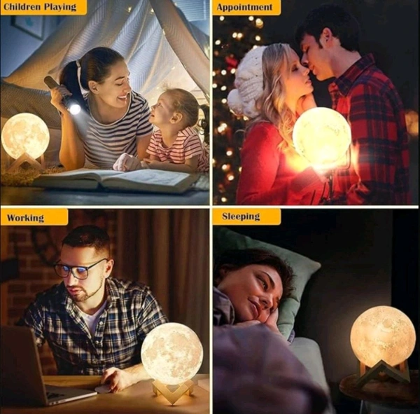 3D Moon Lamps With Attractive Colours - White