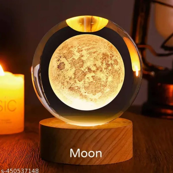 3d Crystal Moon Light Lamp - 6cm