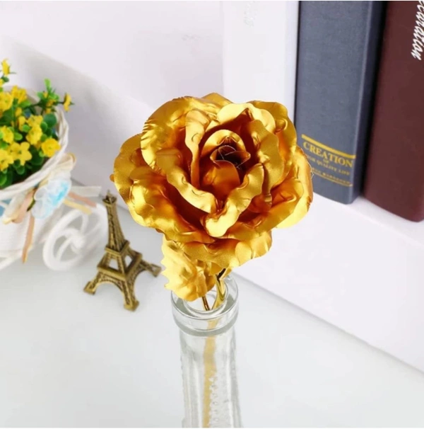 Artificial Flower Gift - Gold - 25cm, Gold