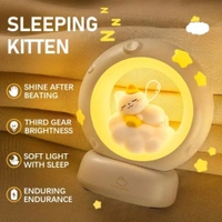 Kitty Cat Silicone Dimmable Kitten Bunny Light Sleeping Cat Lamp - White, 12x14 Cm