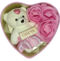 Artificial Flower, Greeting Card, Showpiece, Soft Toy Gift Set - Blush Pink