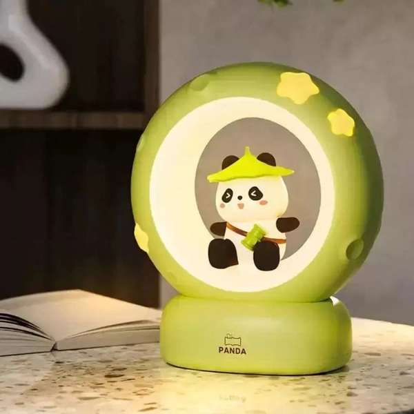 Cute Panda Light Lamp - White, 14×12 Cm