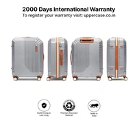 uppercase Vector(Medium) 65cm, Check-in Sustainable Trolley Bag, Hardsided Anti-Scratch 8 Wheel Double Spinner Luggage, TSA Lock & Anti-Theft Zippers, Suitcase for Unisex, 2000 Days Warranty(Silver)