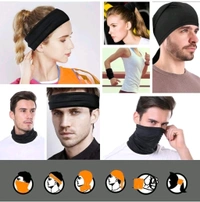 VEETASA Black Bike Face Mask for Men & Women (Size: Free, Balaclava) - Black, Adjustable