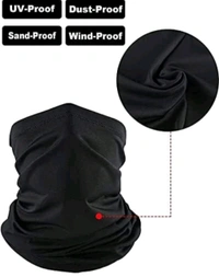 VEETASA Black Bike Face Mask for Men & Women (Size: Free, Balaclava) - Black, Adjustable