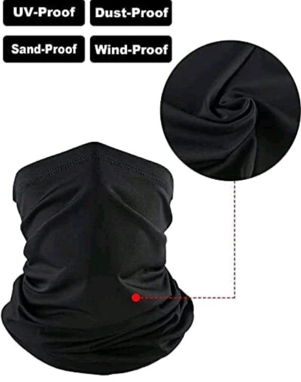 VEETASA Black Bike Face Mask for Men & Women (Size: Free, Balaclava) - Black, Adjustable