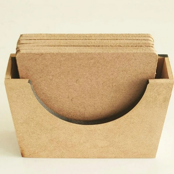 Mdf Coaster With Cover - natural, 5inch thickness 5.5mm