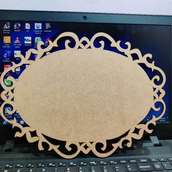 Mdf Designer Oval Shape - natural, 10inch thickness 5.5mm