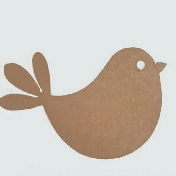 Mdf Bird With Eye And Tail - Natural, 6 inch Thickness 5.5mm