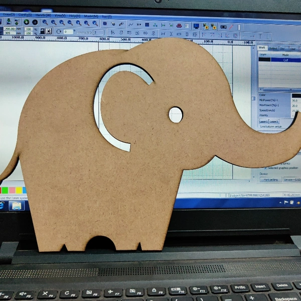 Mdf Elephant - Natural, 5inch thickness 5.5mm