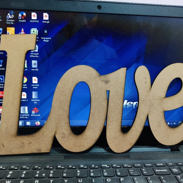 Mdf Love - natural, size 12inch thickness 5.5mm