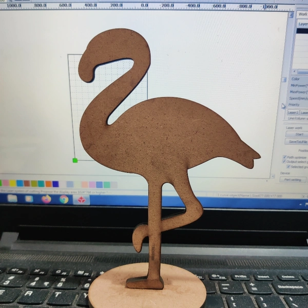 MDF Flamingo - natural, height 6.5inch thickness 5.5mm