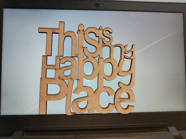 MDF Craft Bazar This is My Happy Place - natural, height 8inch thickness 5.5mm