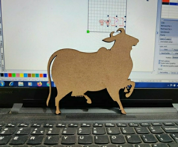 MDF Cow - width 6inch thickness 5.5mm